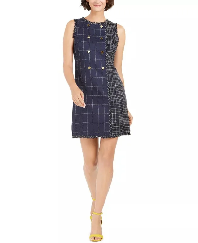 Julia Jordan Women's Mixed Plaid Sheath Dress Blue Size 16 Unique unclassified dresses