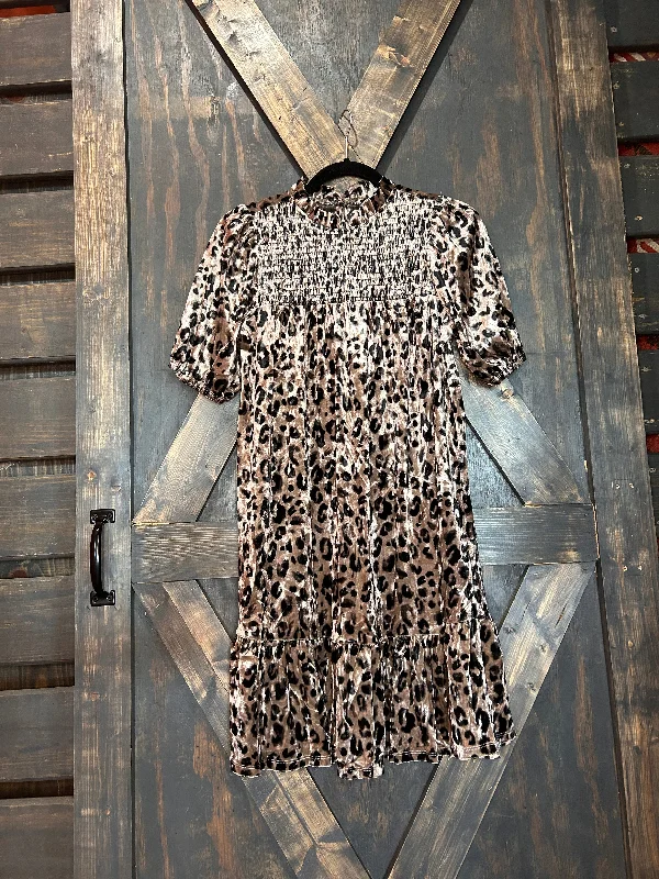 Leopard Velvet Dress Silk unclassified dresses