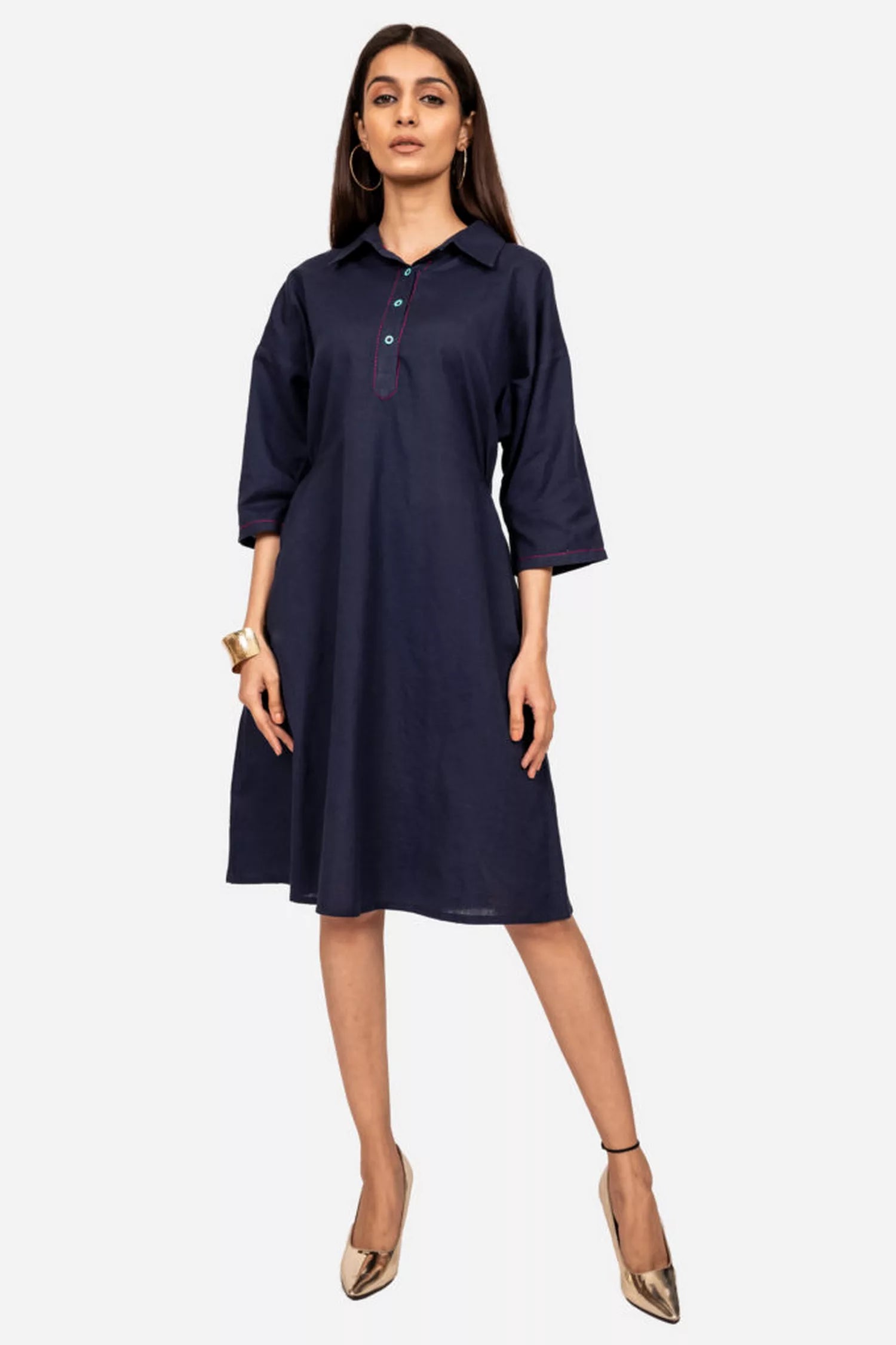 Navy blue box fit dress Fall unclassified dresses