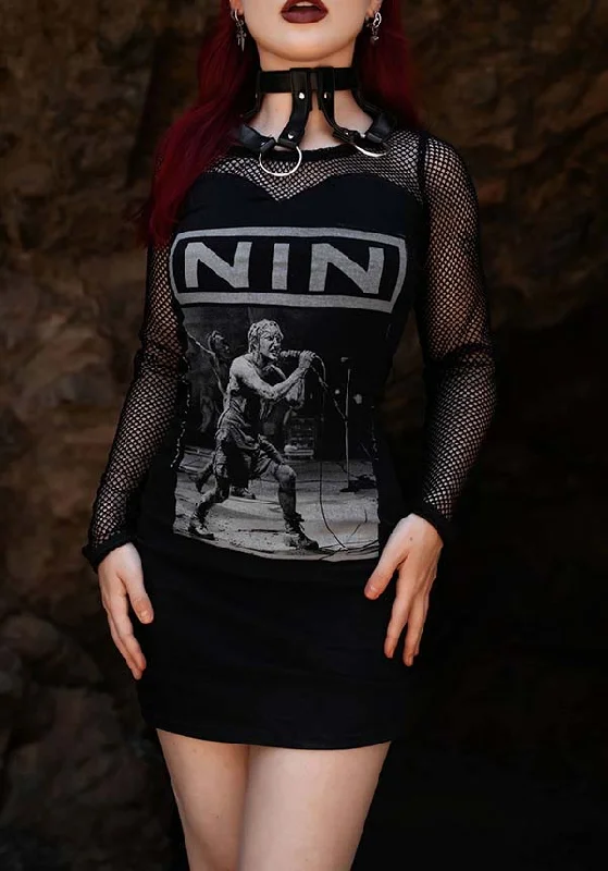 NIN | FISHNET DRESS Striped unclassified dresses