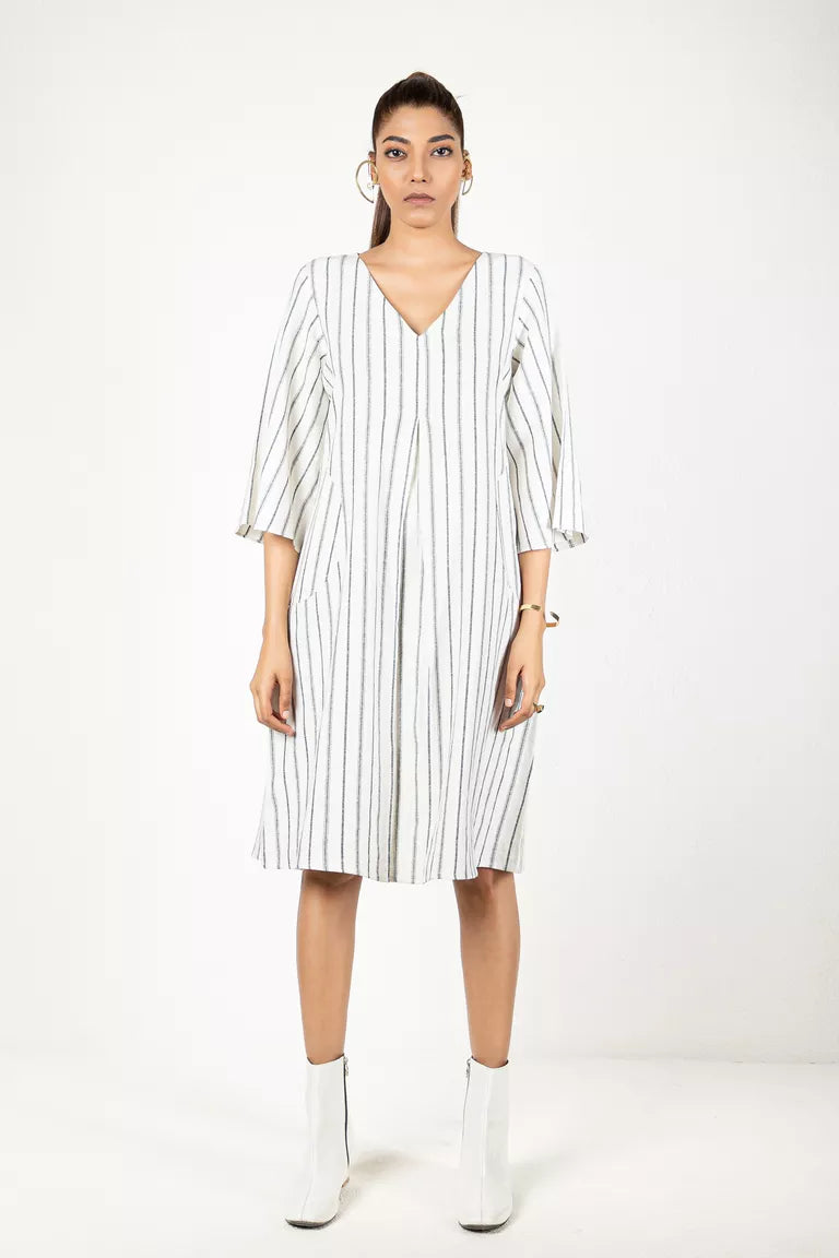 Off-White Striped Linen Dress Engagement unclassified dresses