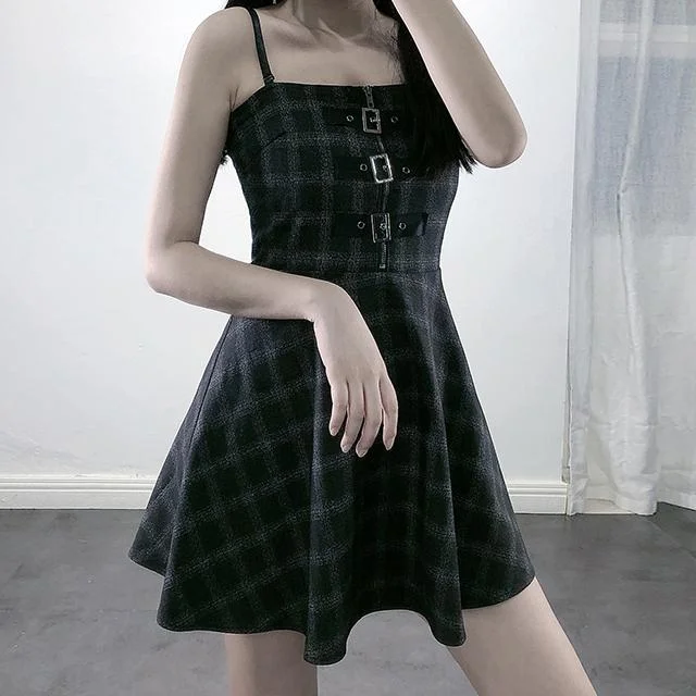 Plaid French Strap Dress SD00408 Unique unclassified dresses