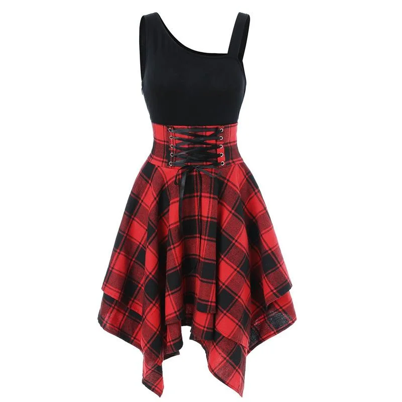 Punk It Plaid Dress SD01110 Street style unclassified dresses