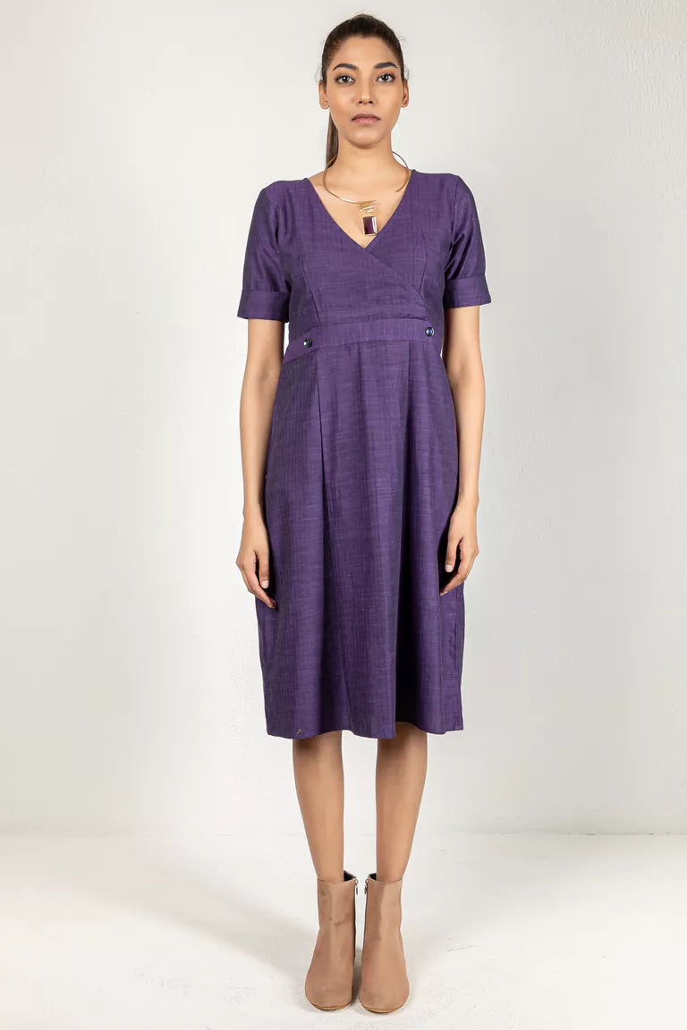 Purple Solid Dress A-line unclassified dresses