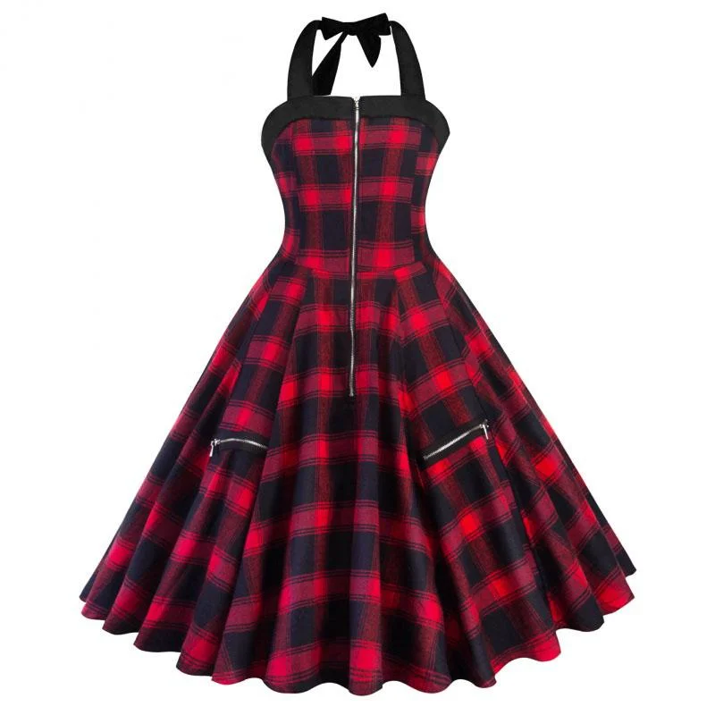 Retro Punk Plaid Dress SD01112 Long sleeve unclassified dresses