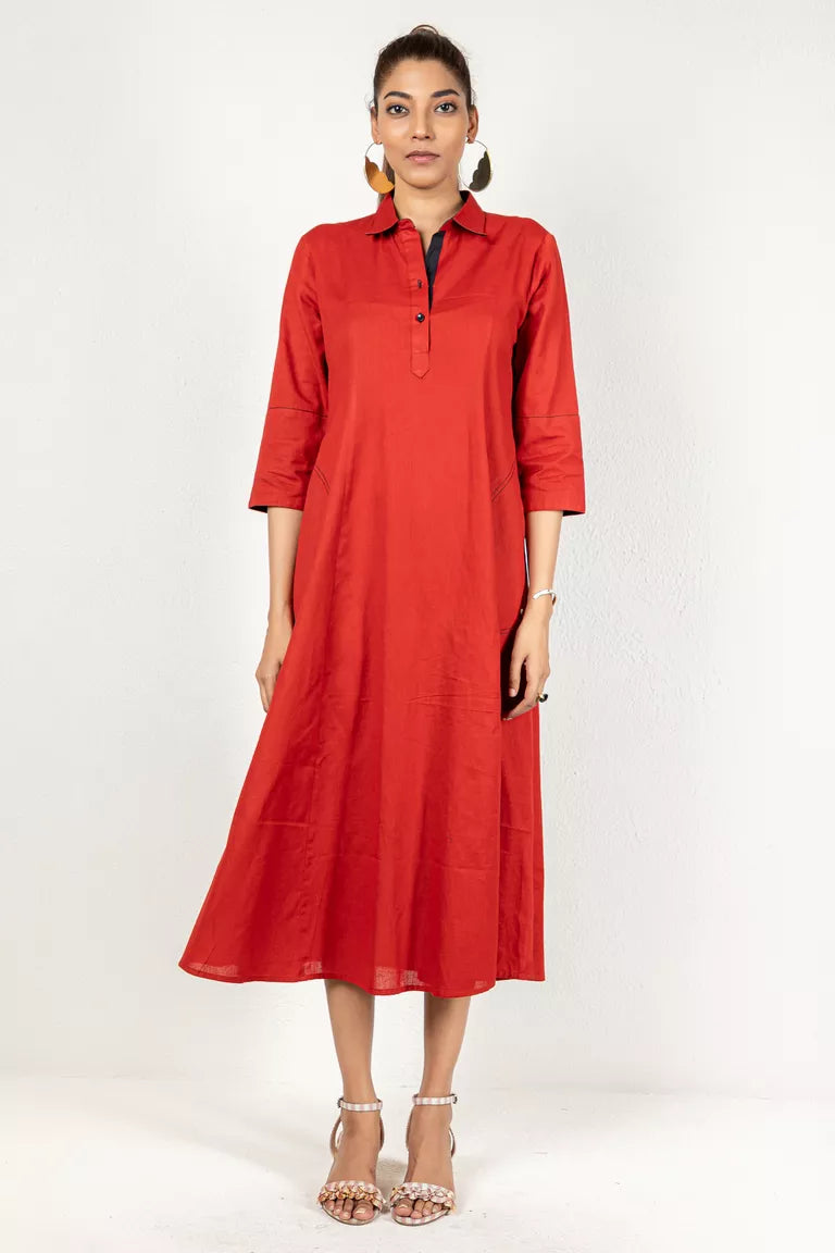 Rust Cotton Kurta Dress Luxury unclassified dresses