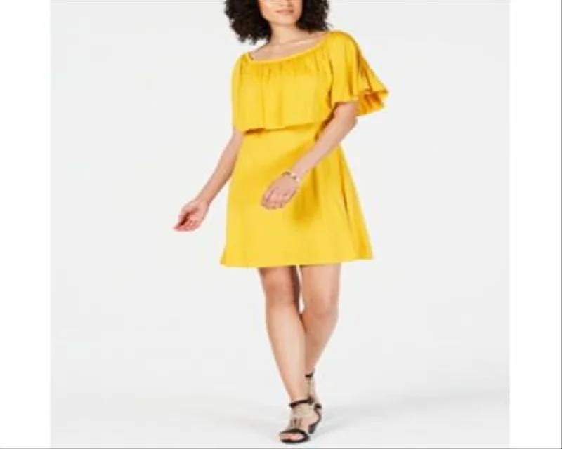 Thalia Sodi Women's Popover Dress Yellow Size S High-low unclassified dresses