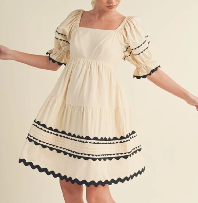 The Arti Ric Rac Trim Dress in Cream Fall unclassified dresses