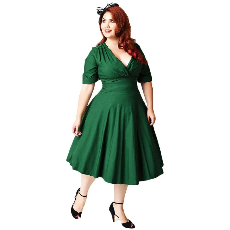 Unique Vintage Delores Dress - Green Open-back unclassified dresses