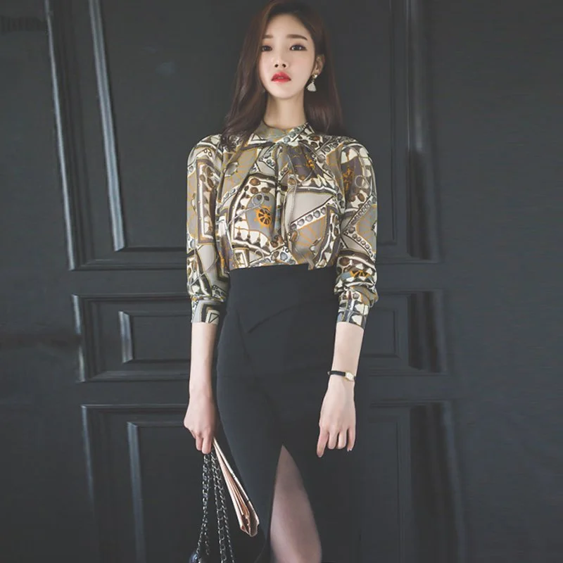 Women's Spring Casual O-Neck Sheath Two-Piece Dress Floral unclassified dresses