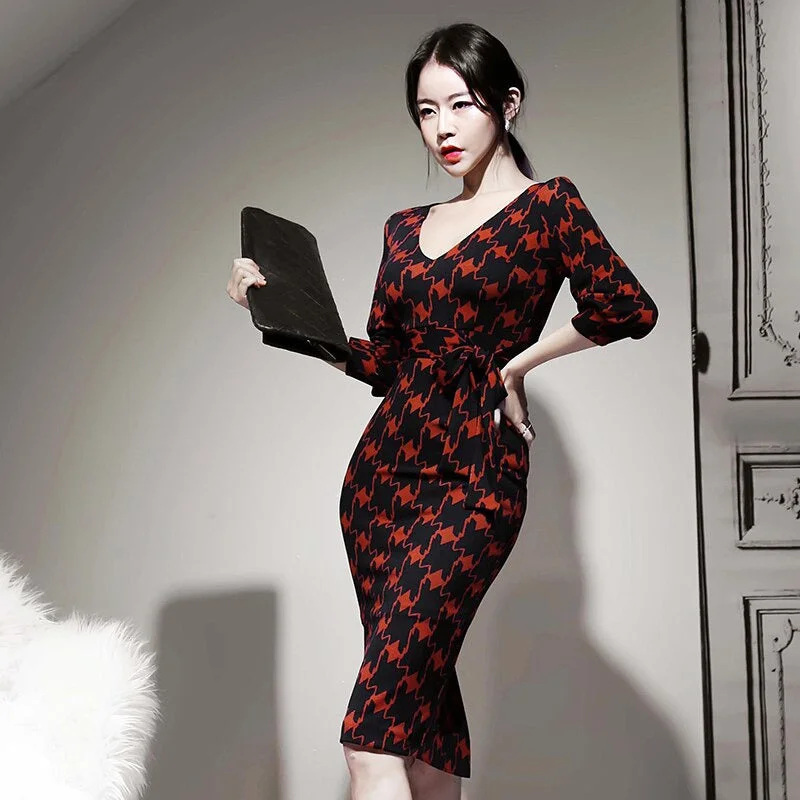 Women's Summer V-Neck Sheath Half-Sleeved Dress Beach unclassified dresses