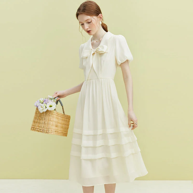 Women's Sweet Bow Ribbon Dress Tulle unclassified dresses