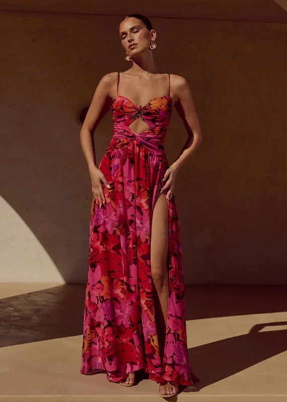 Camille Maxi Dress in Romance Print Button-up Maxi Skirt