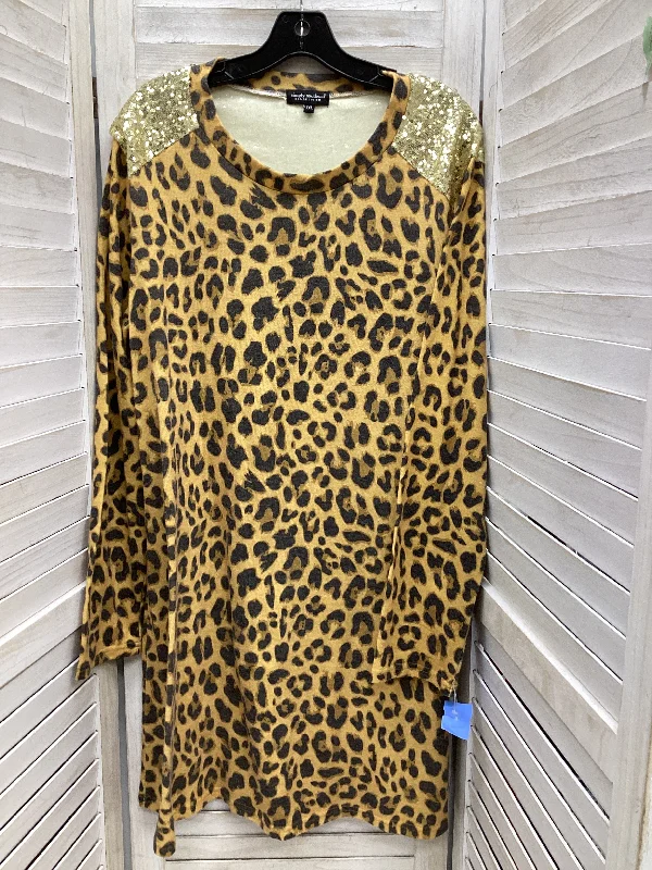 Dress Casual Midi By Simply Southern In Animal Print, Size: Xxl Front Button Midi