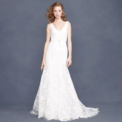 Other Sarah Lace Gown (Ivory) Lace Dress Deep V