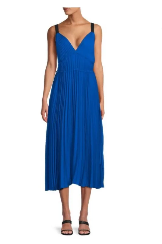 Broomstick Pleated Tank Dress In Cerulean Bohemian Tank Dress