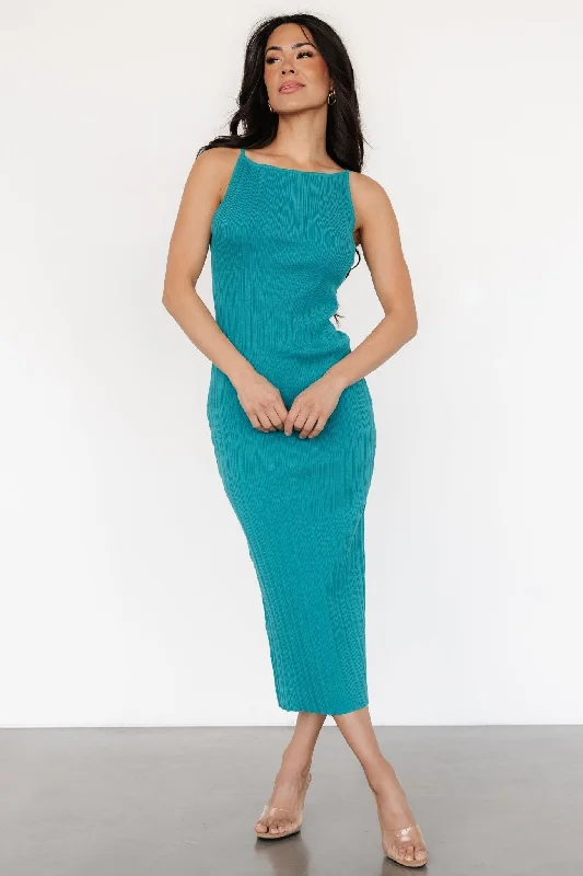 Natia Tank Dress | Teal Stretch Tank Dress