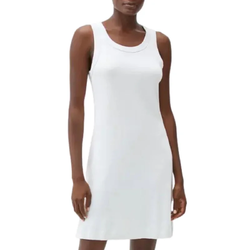 Eliza Tank Dress In White Tank Dress Style Look