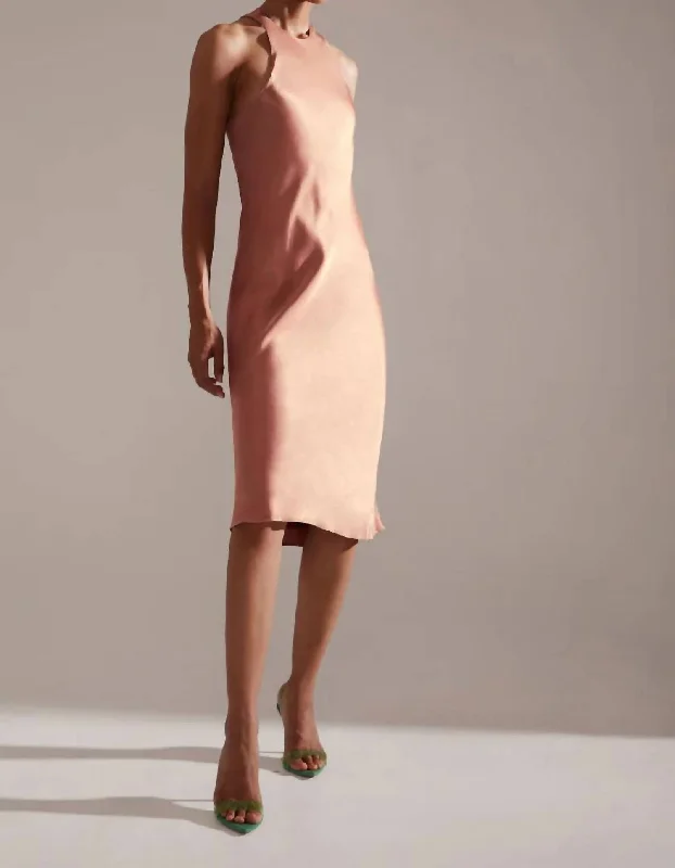 Satin Tank Dress In Clay Trendy Tank Dress Look