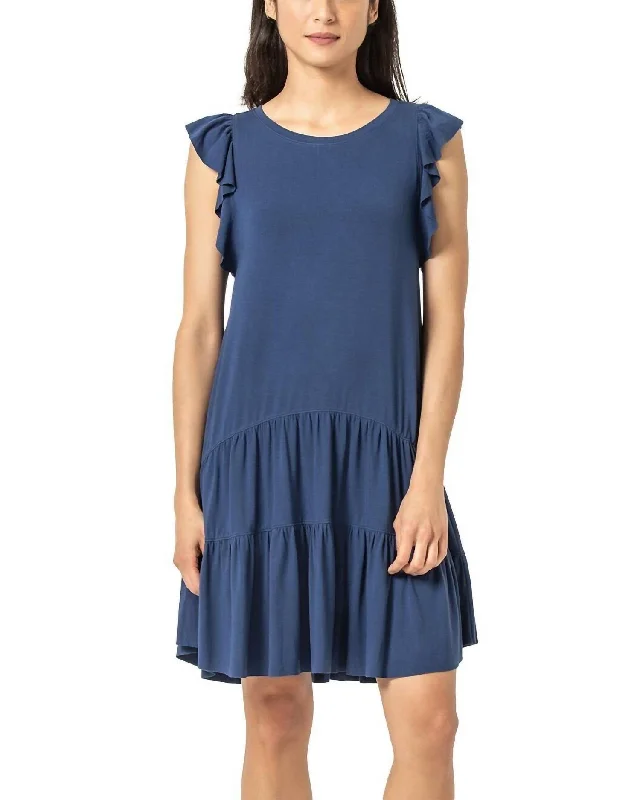 Tiered Peplum Tank Dress In Nautilus Simple Sleeveless Dress